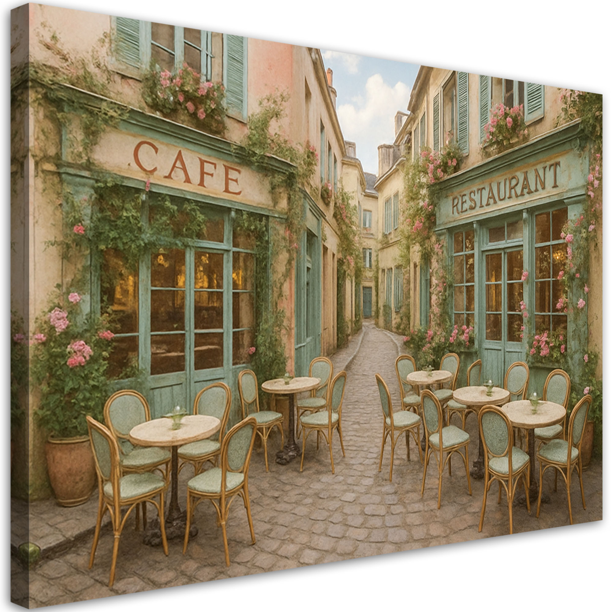 Obraz do salonu jadalni, Paryż Restauracja Kawiarniaw stylu Boho 30x20