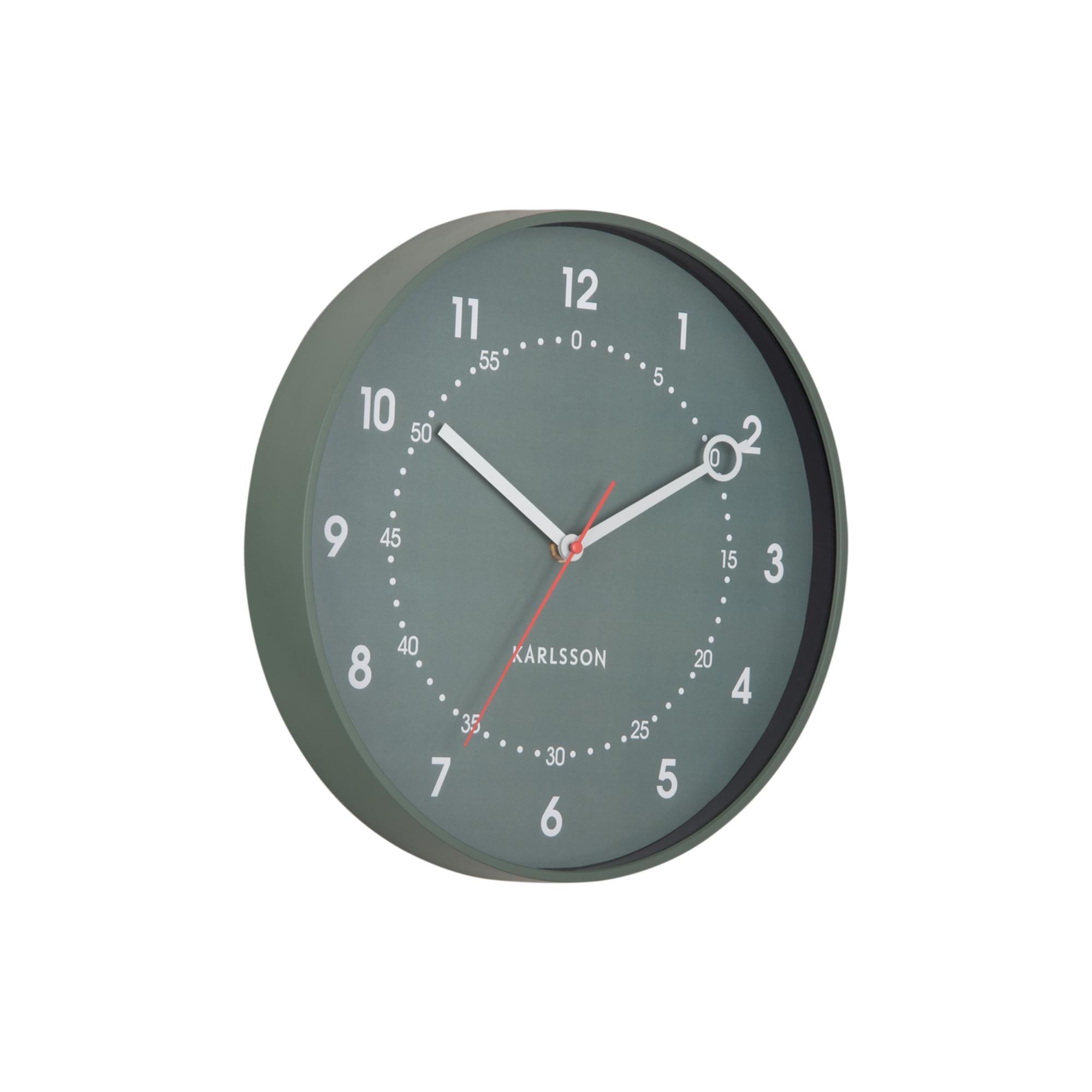 Karlsson wandklok Fresco - groen - Ø31.5cm