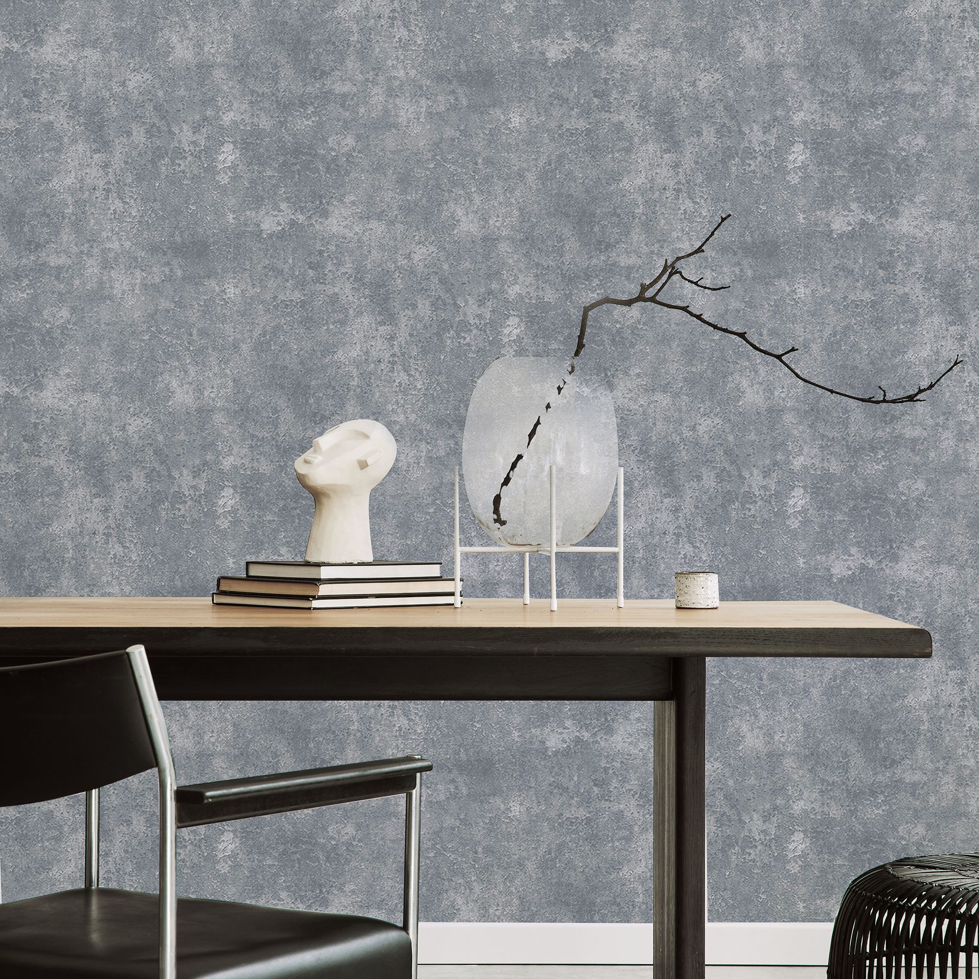 Boutique Urban Concrete Grey Textured Plain Wallpaper