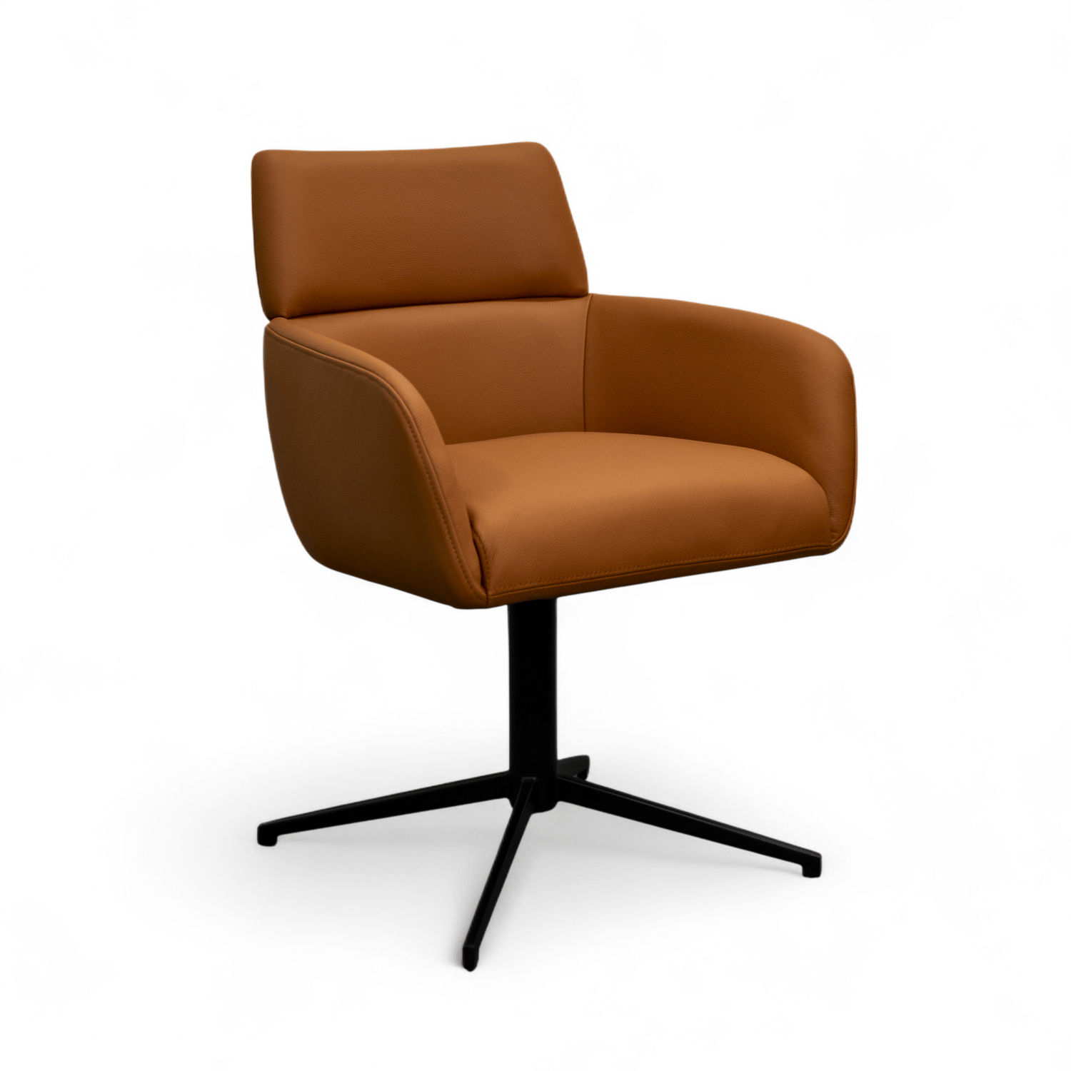 Furnhouse eetkamerstoelen armleuning Marco - Cognacbruin - Leer