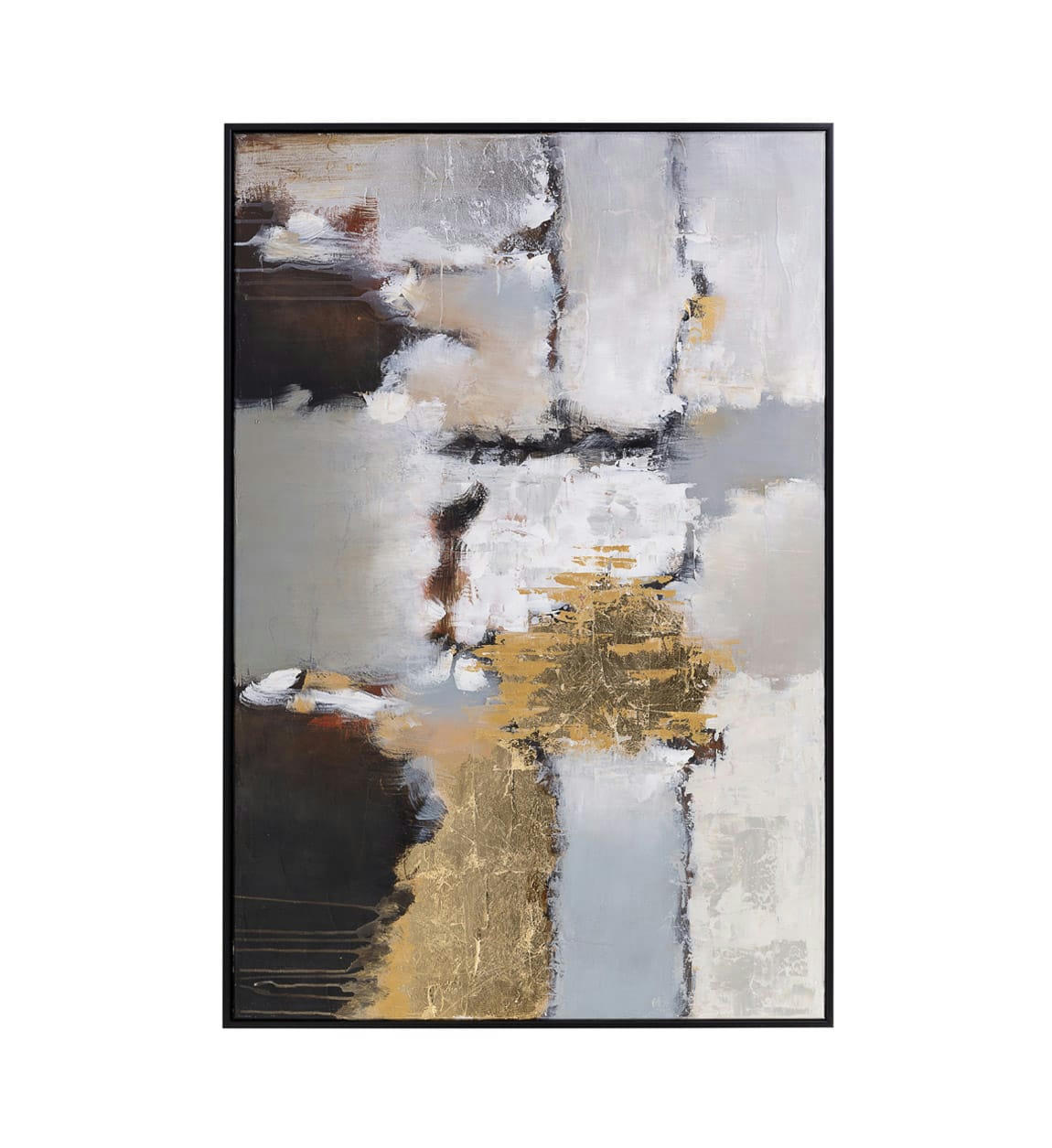 BERNA - Tableau à l'huile en bois grise, 80x120 cm