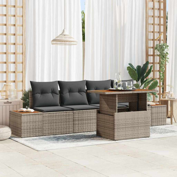 Zestaw Mebli Ogrodowych Wypoczynkowy Sofy Stolik Rattan Na Patio Do Ogrodu