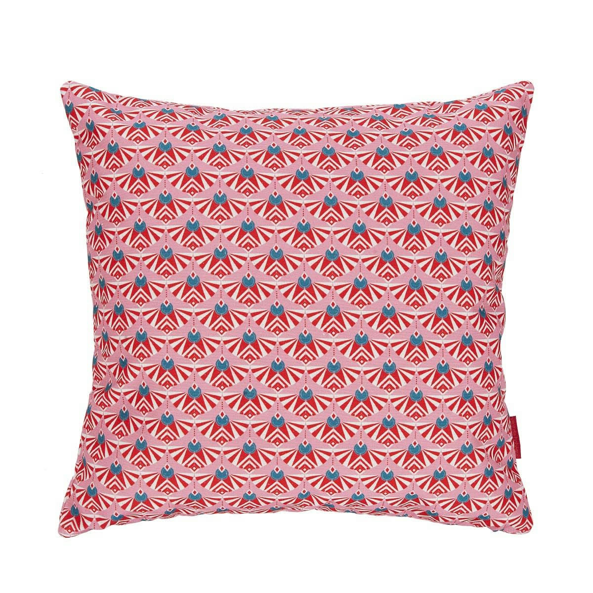 NOUR - Housse de coussin extérieur graphique rose 45x45cm
