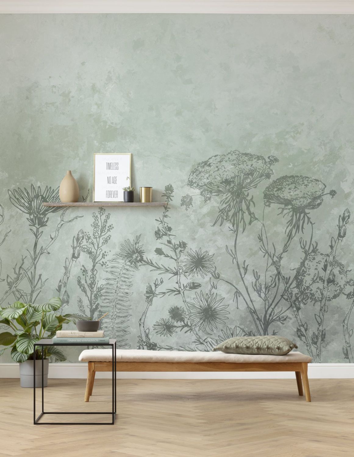 Sanders & Sanders fotobehang bloemen groen - 300 x 280 cm - 612000