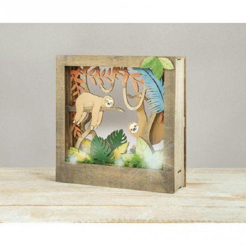 PARESSEUX - Cadre décoratif en bois à motif 3D 24x24x6,5cm