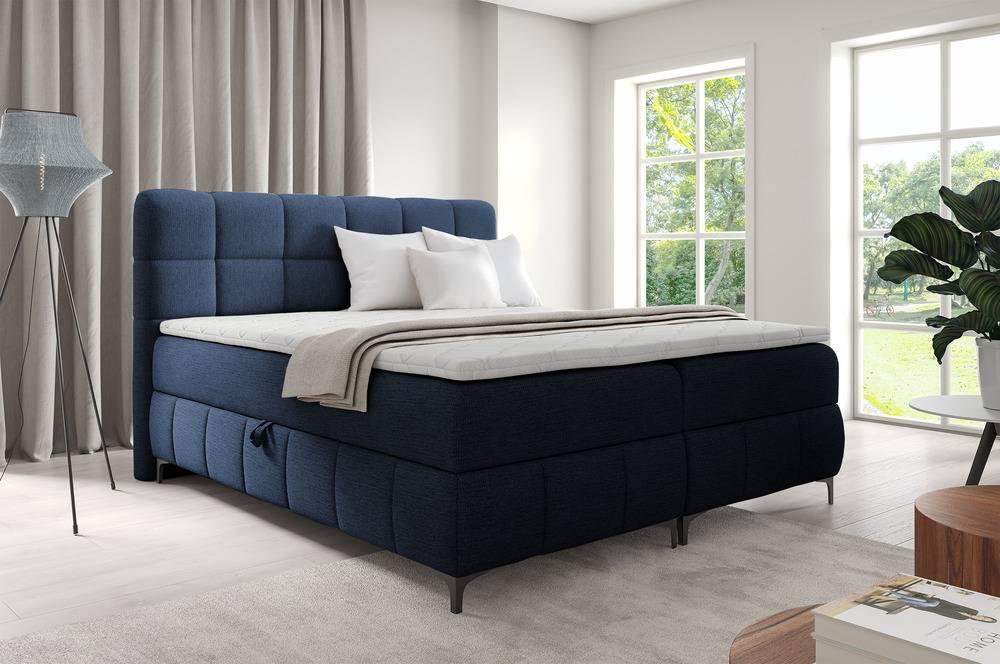 Boxspring Adras chenille 160 x 200 cm met opbergruimte en topper