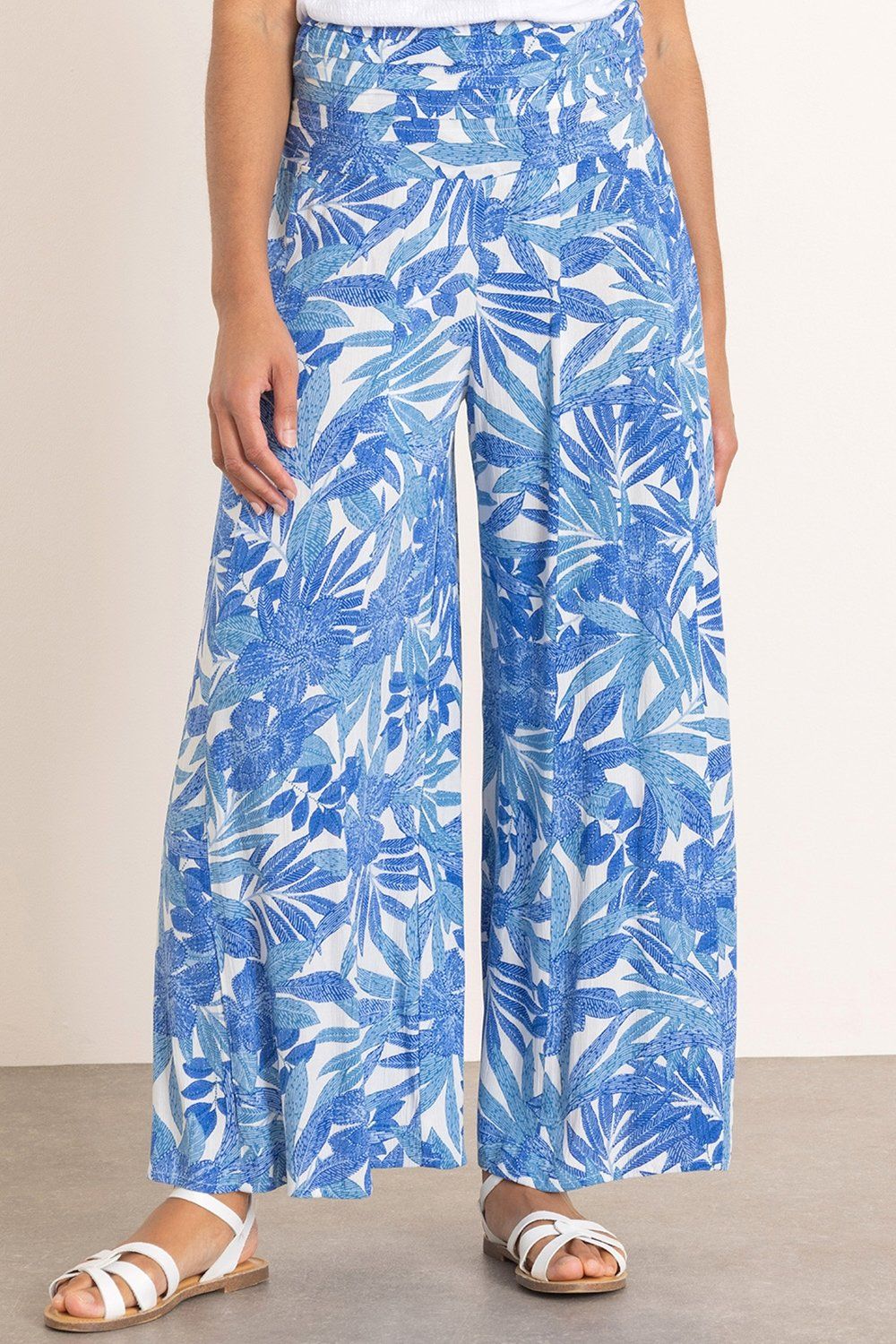Klass. Leaf Print Wide Leg Trousers