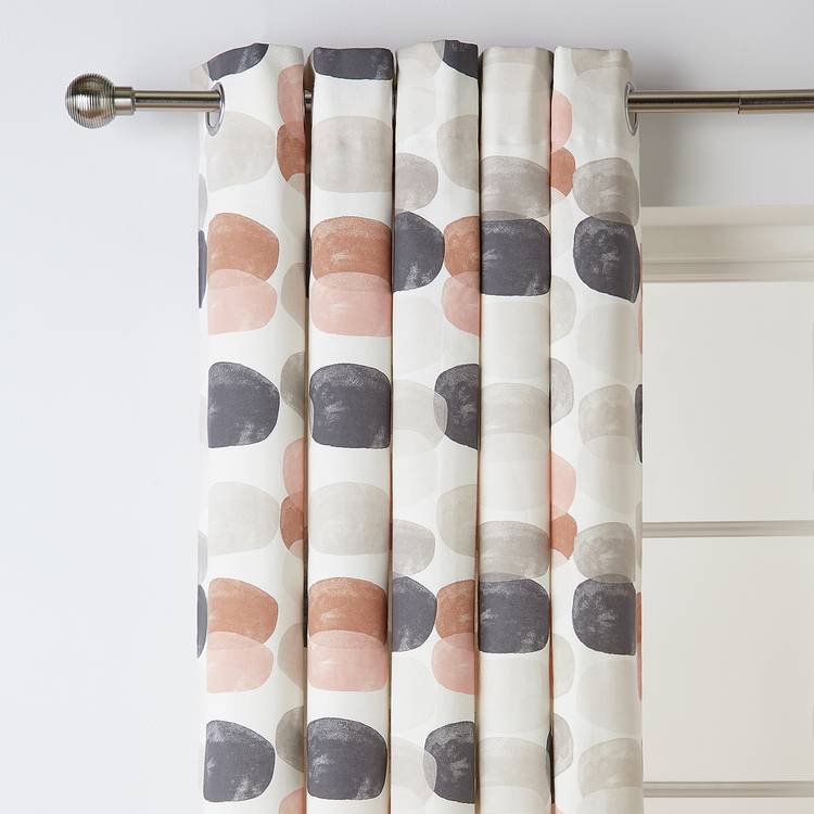 Habitat Abstraction Pebble Eyelet Curtains-Multi - 117x137cm