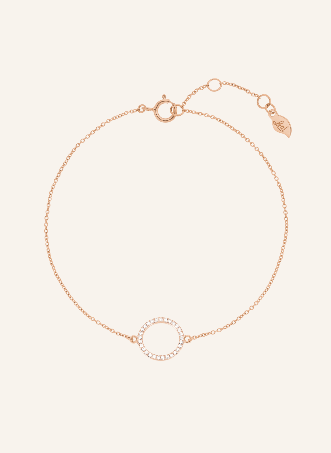 Leaf Armband CIRCLE aus 18 Karat Roségold mit Diamanten