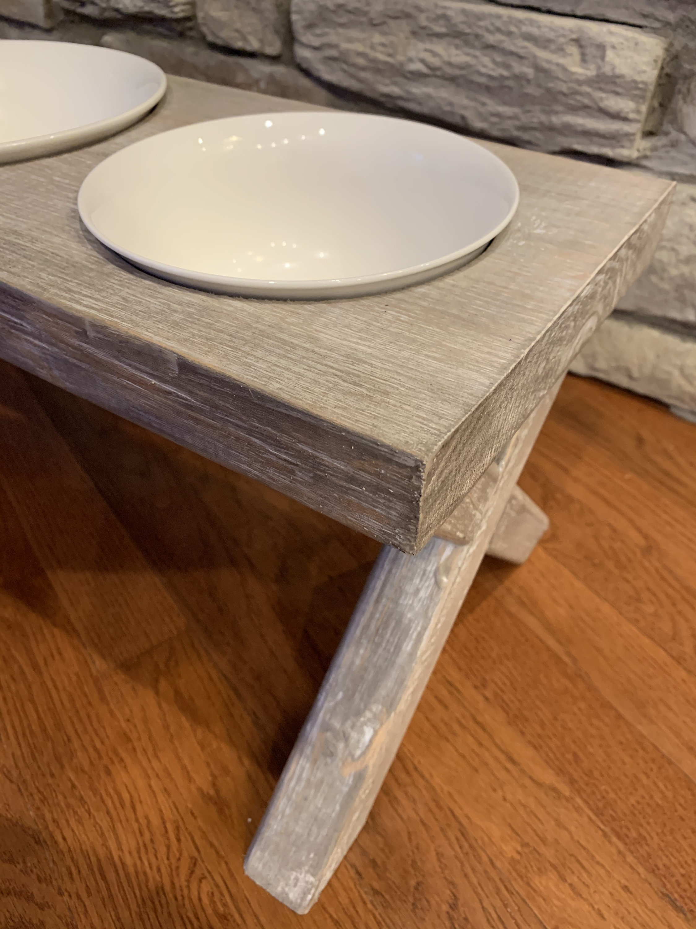 Handmade Wooden Raised Dog Bowl Stand