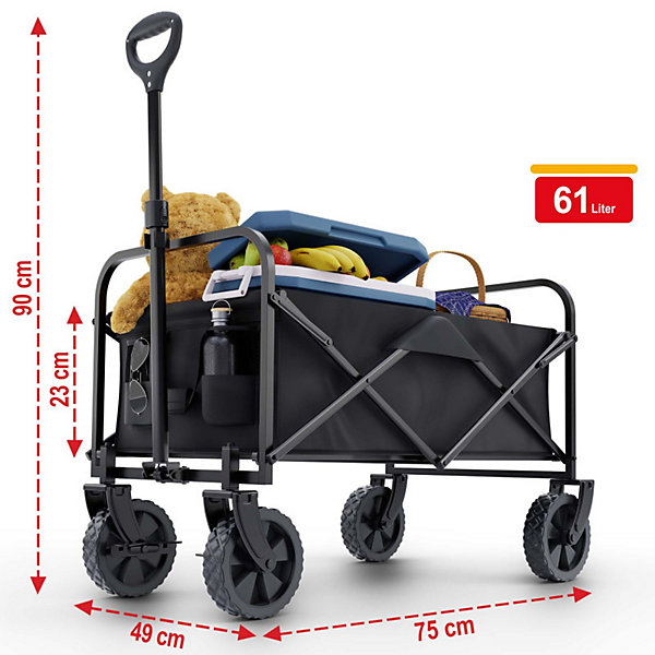 Chariot à bras chariot de transport pliable inclus housse amovible 61LGris