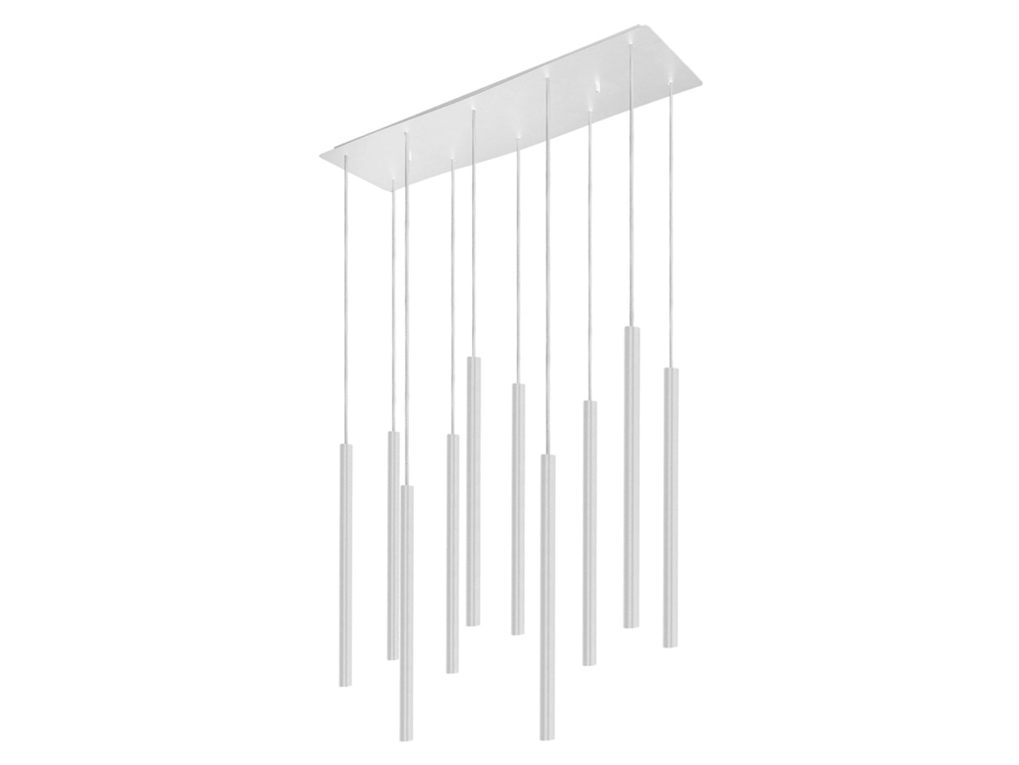 Lampa wisząca Laser 10-punktowa stalowa biała