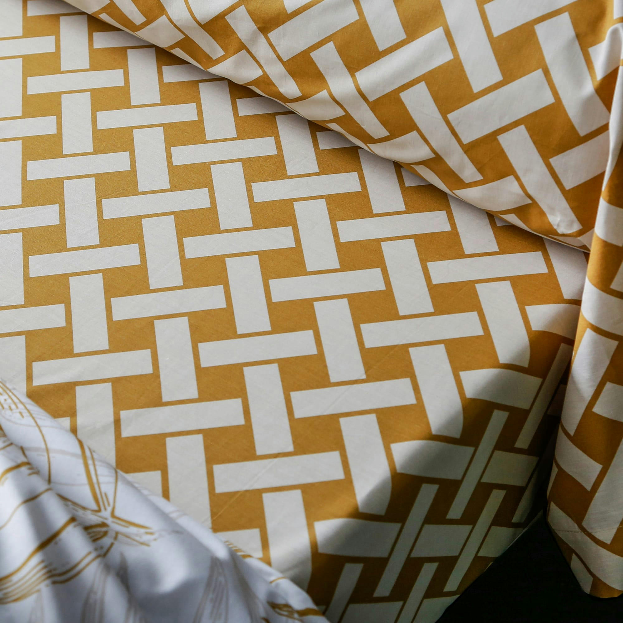 PALRI - Drap-housse 160x200 jaune en coton