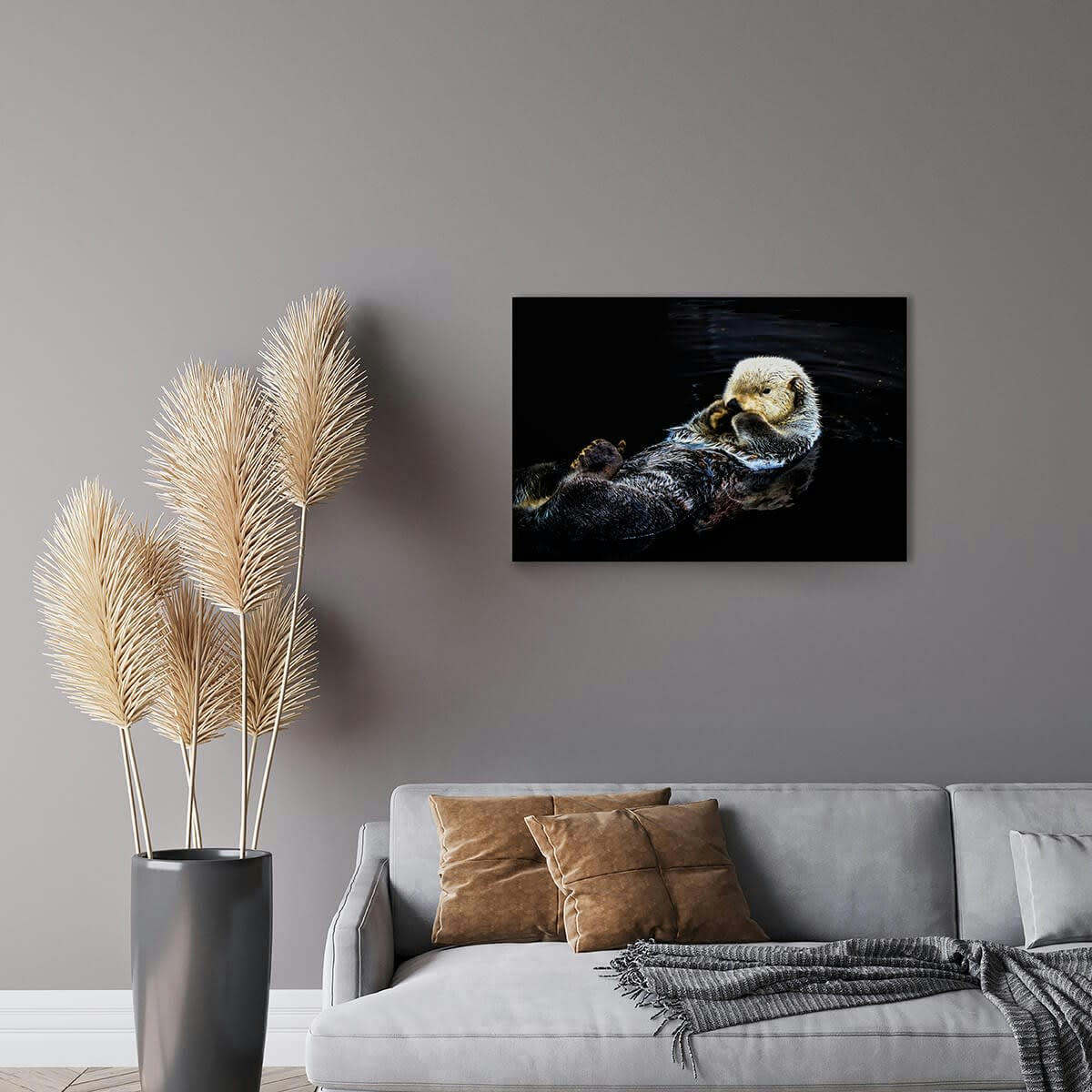 ANIMAUX - Tableau sur verre loutre 45x65 cm