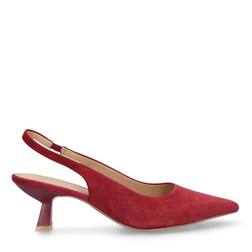 Manfield Burgundy suède slingbacks