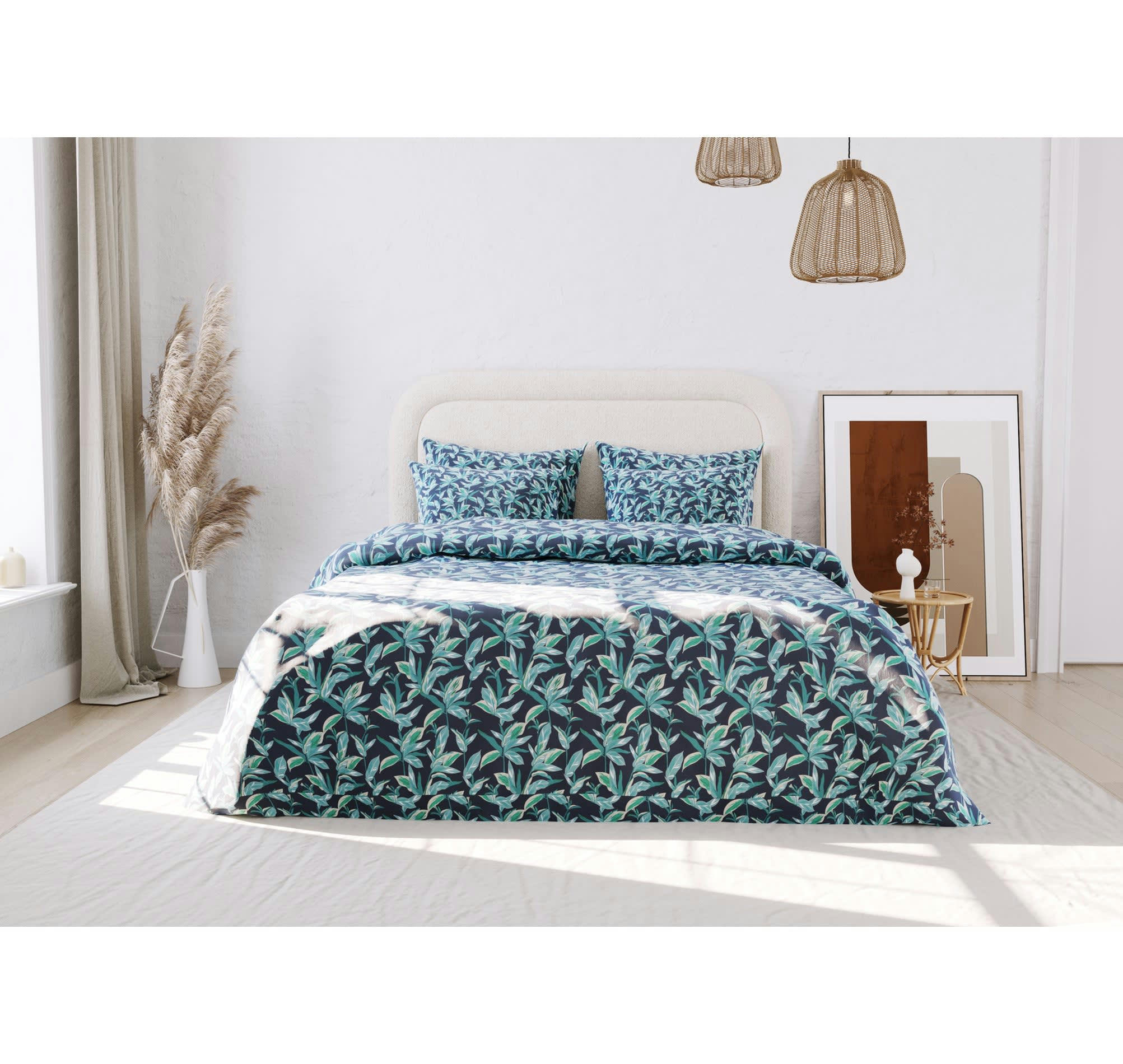 LIV - Parure de lit en satin de coton motif imprimé 240x220cm