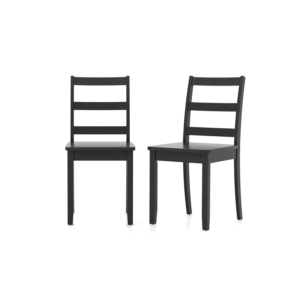 Set of 2 Wood Dining Chairs with Solid Rubber Wood Legs - 16 x 16 x 33.5