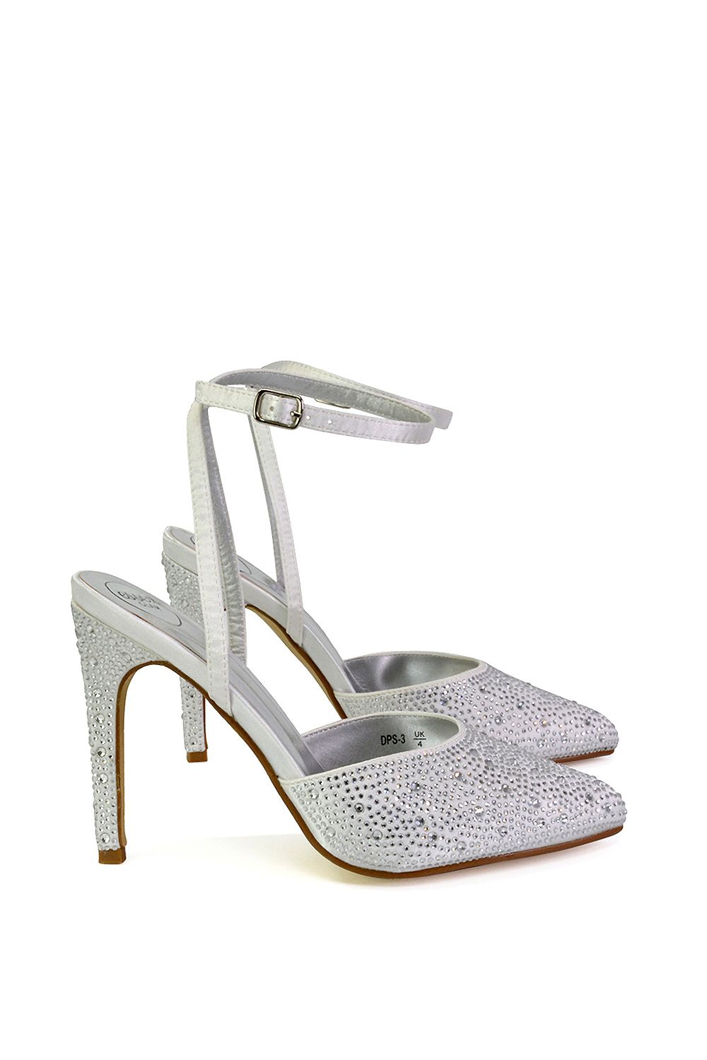 XY London Indyah' Diamante 2 Part Shoes Ankle Strap Stiletto High