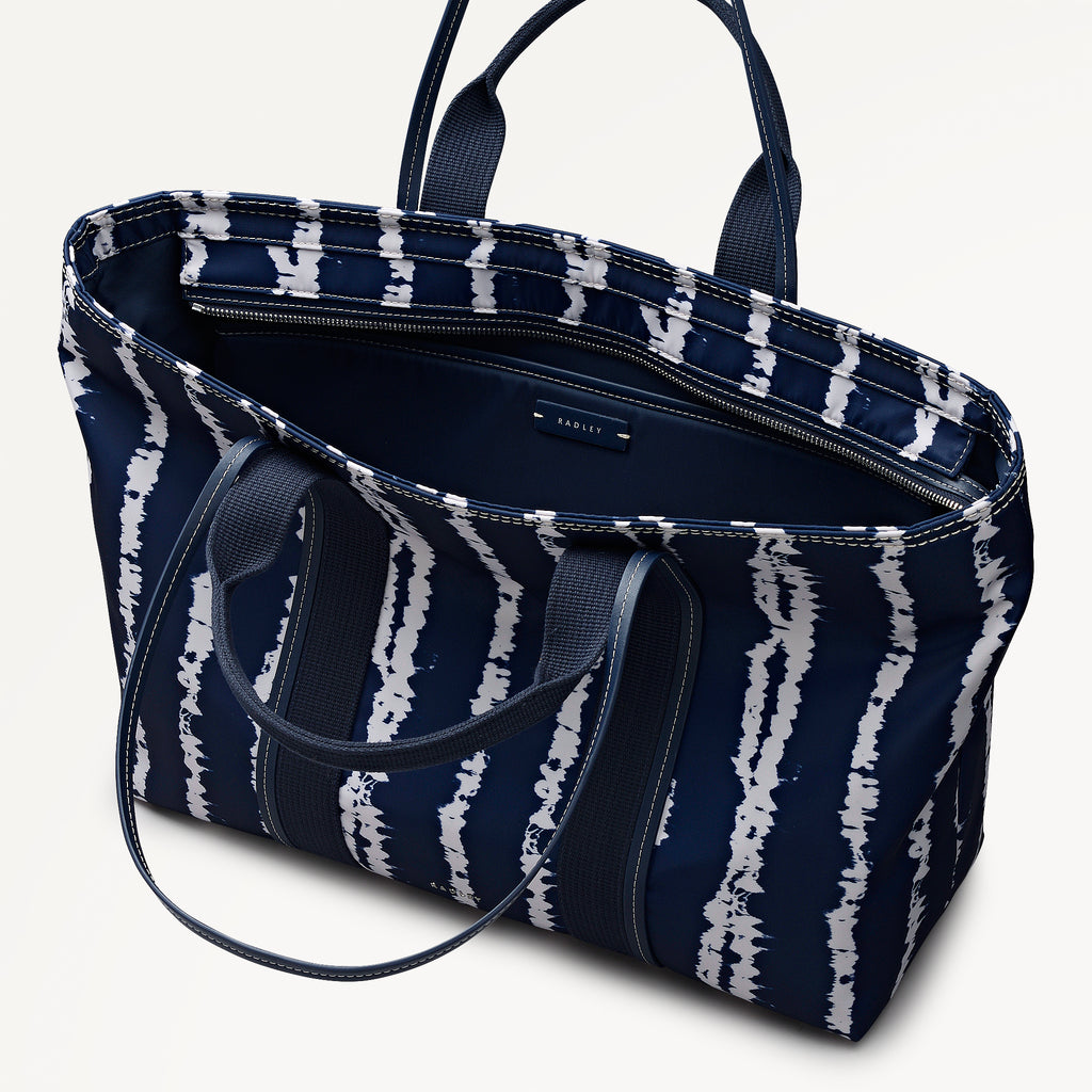 Halley Row - Tie Dye Stripe - Large Ziptop Tote