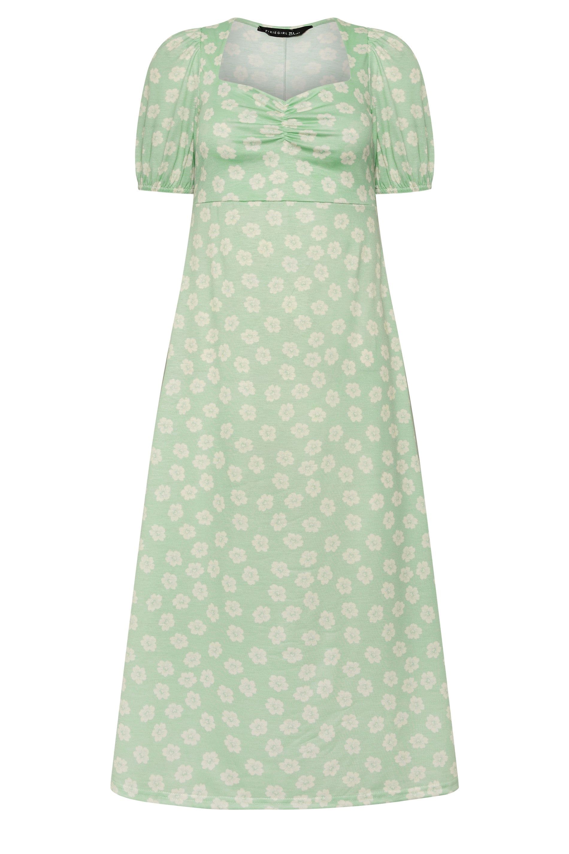 PixieGirl Petite Floral Ruched Midi Dress