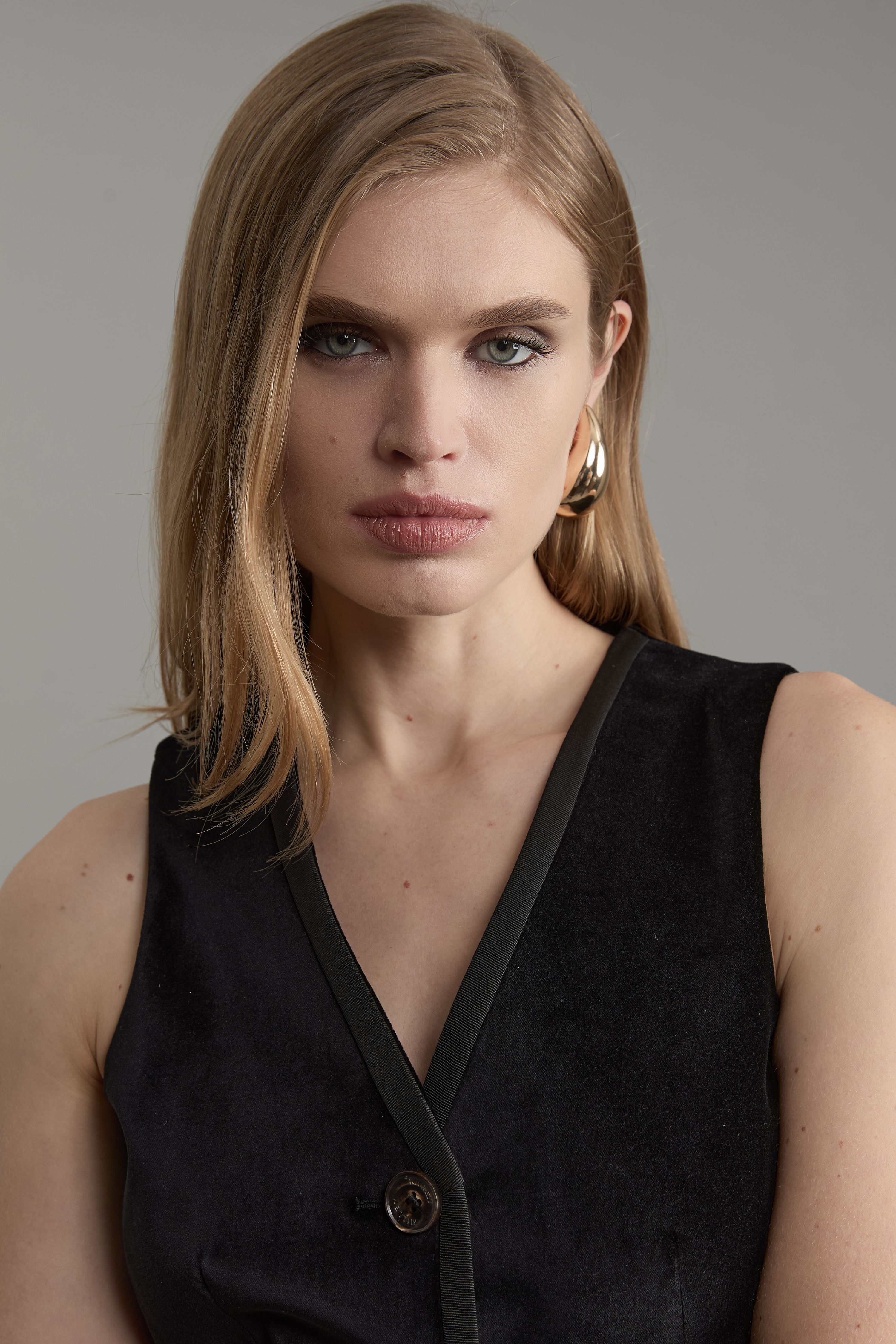 KarenMillen Velvet Grosgrain Tailored Waist Coat