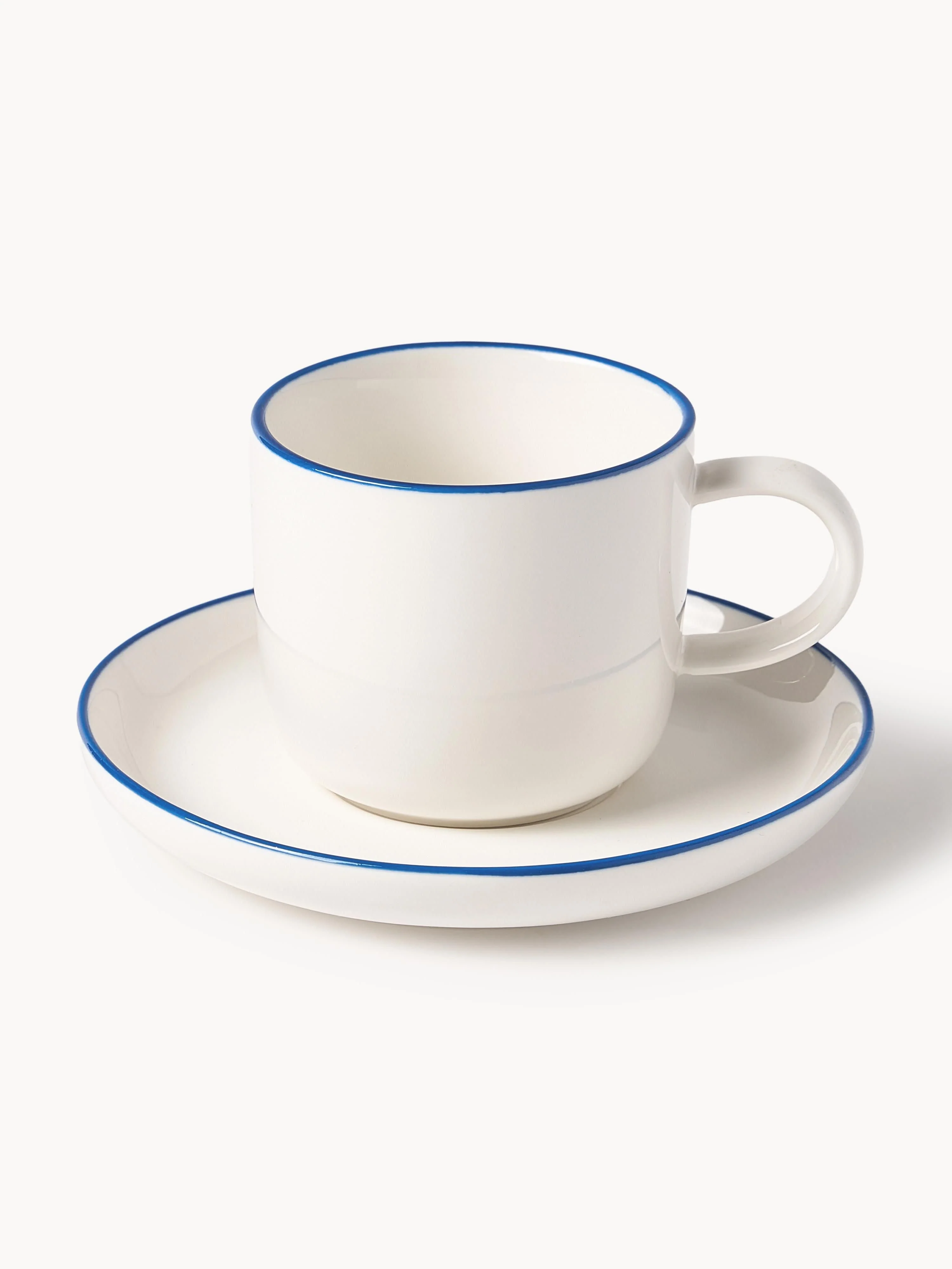 Porzellan-Espressotassen Facile mit Untertassen, 2er-Set