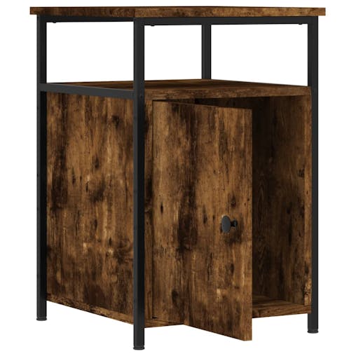 NNEVL Bedside Cabinets 2 pcs Smoked Oak 40x42x60 cm Engineered Wood