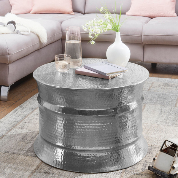 FineBuy Stolik kawowy metal srebrny