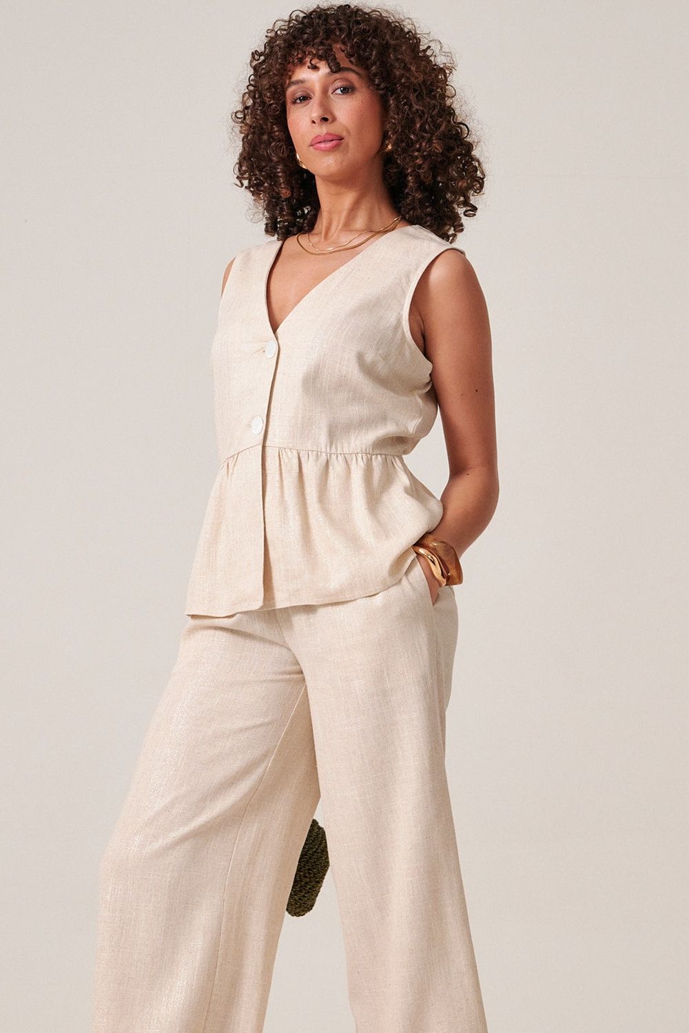 Klass. Shimmer Peplum Hem Waistcoat
