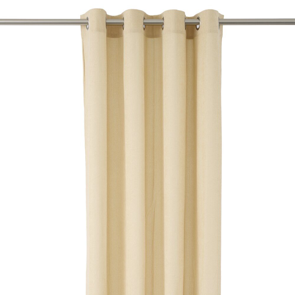 Rideau à oeillets côtelé polyester uni 140x240cm (3 modèles)