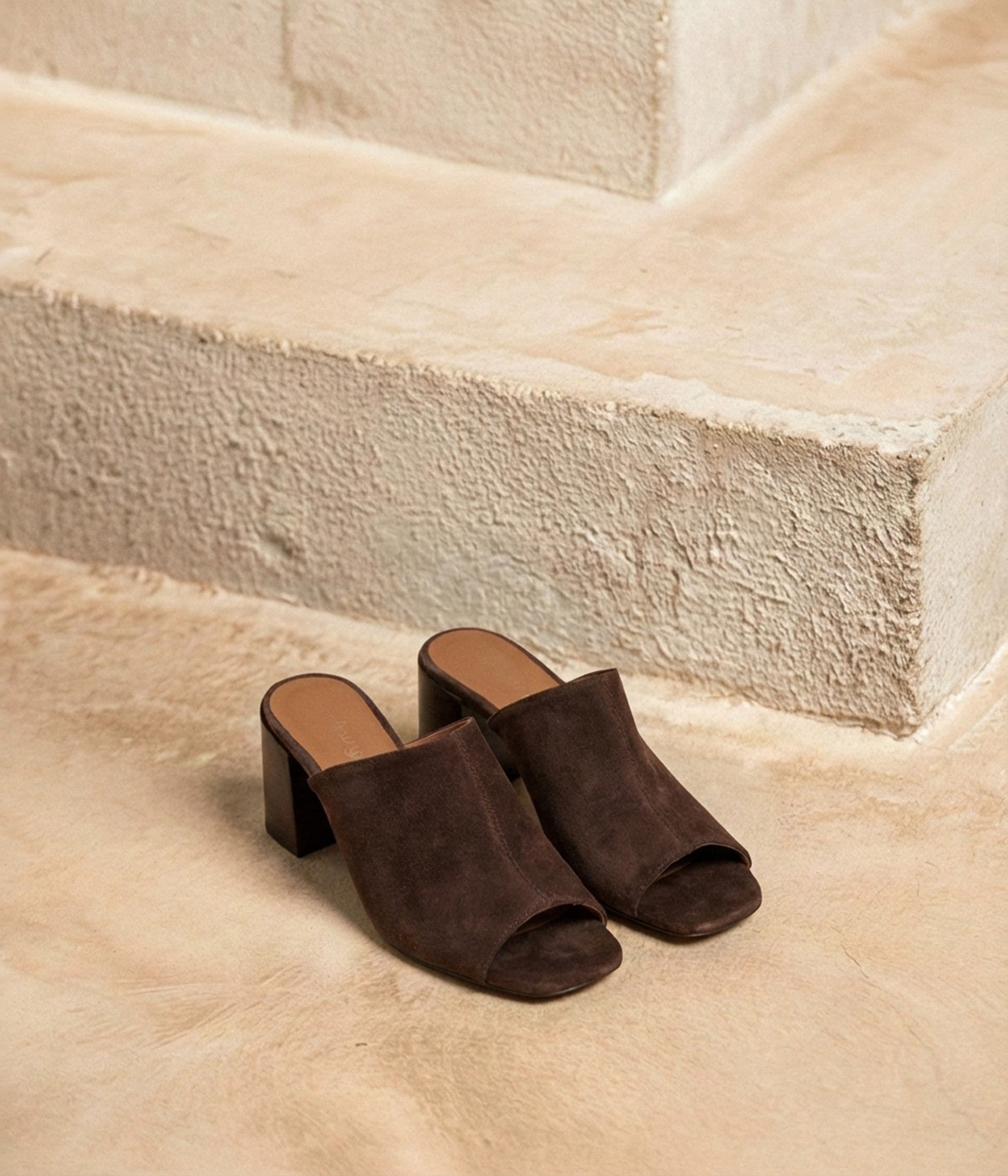Mules velours choco Anouka