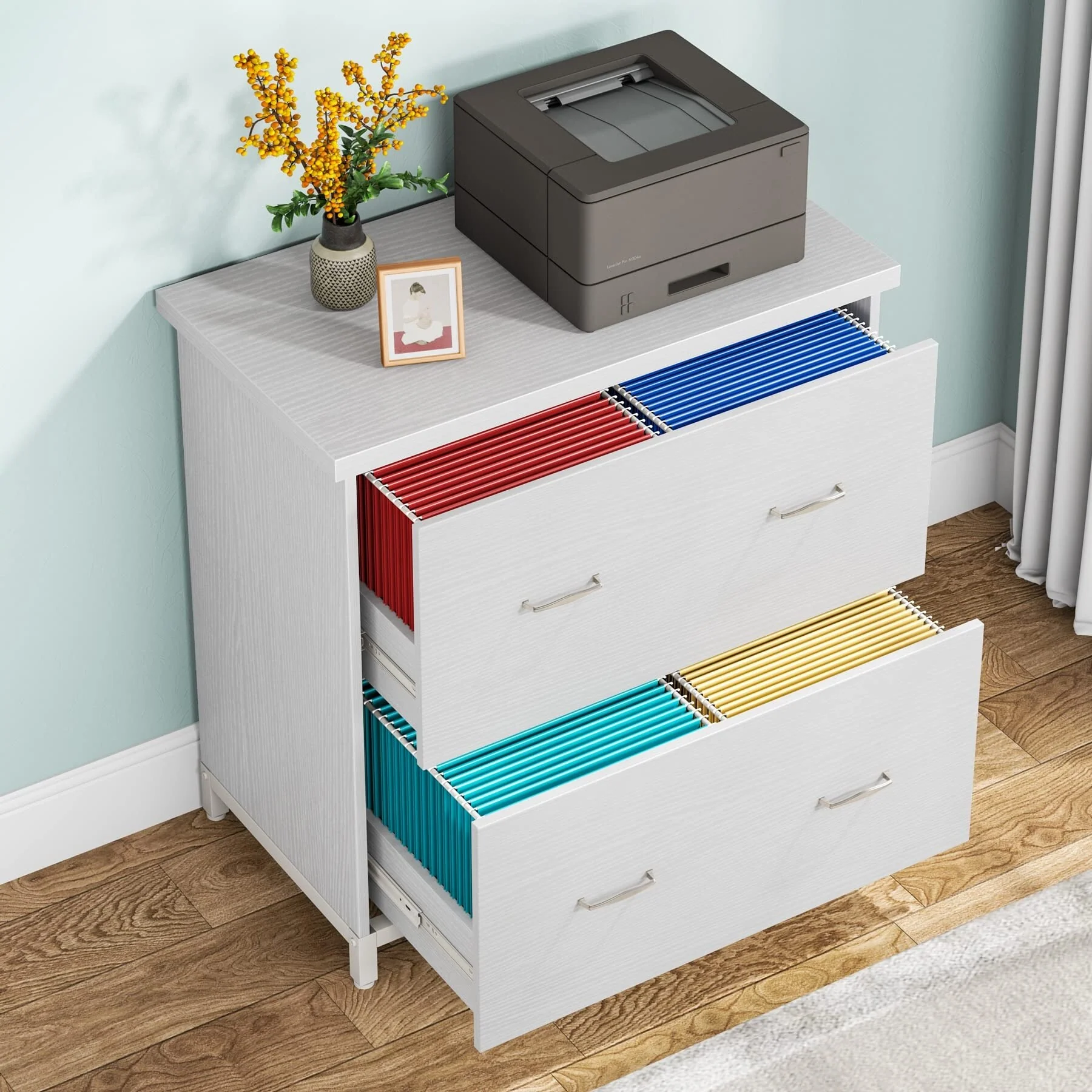 2 Drawer Lateral File Cabinet Printer Stand with Stroage