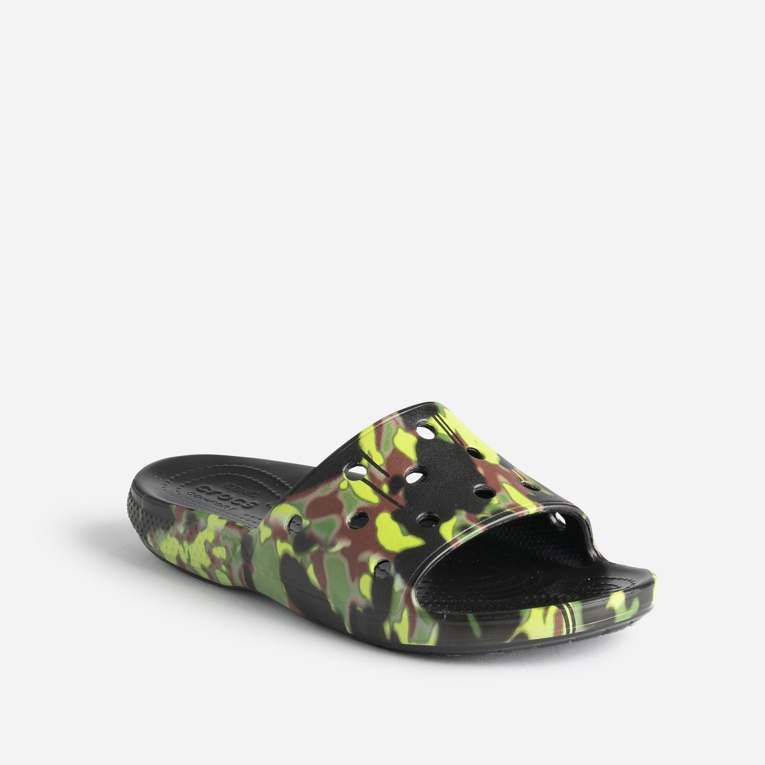 Mule CROCS noire à motif camouflage