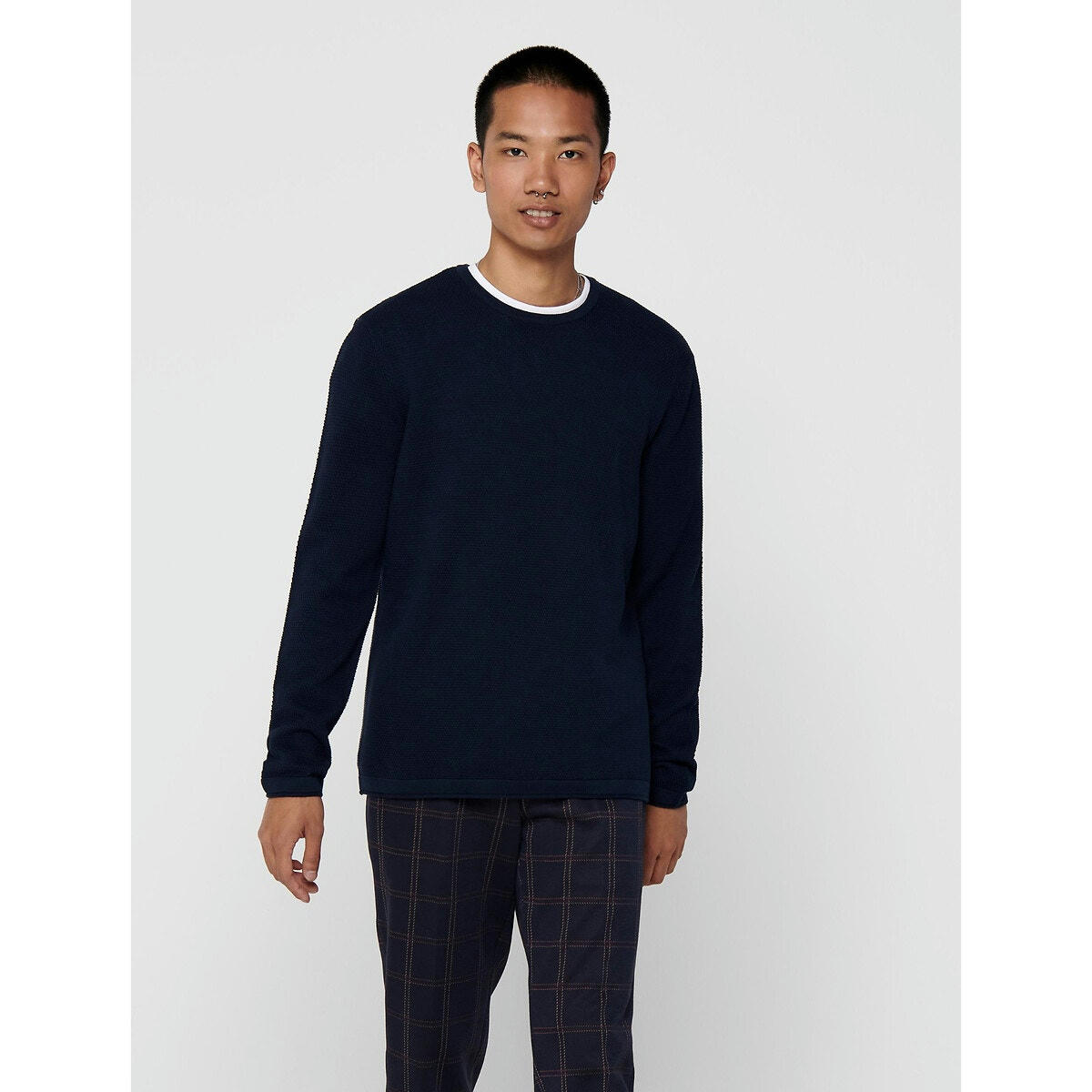 Pull col rond maille structurée Panter Life