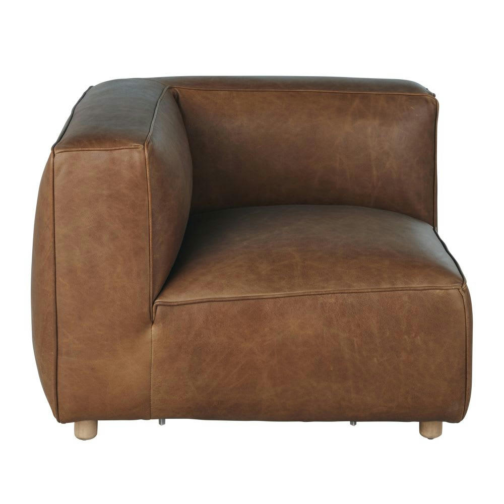 Neo John - Accoudoir gauche en cuir marron