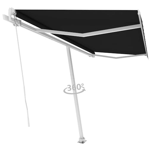 NNEVL Freestanding Manual Retractable Awning 450x300 cm Anthracite