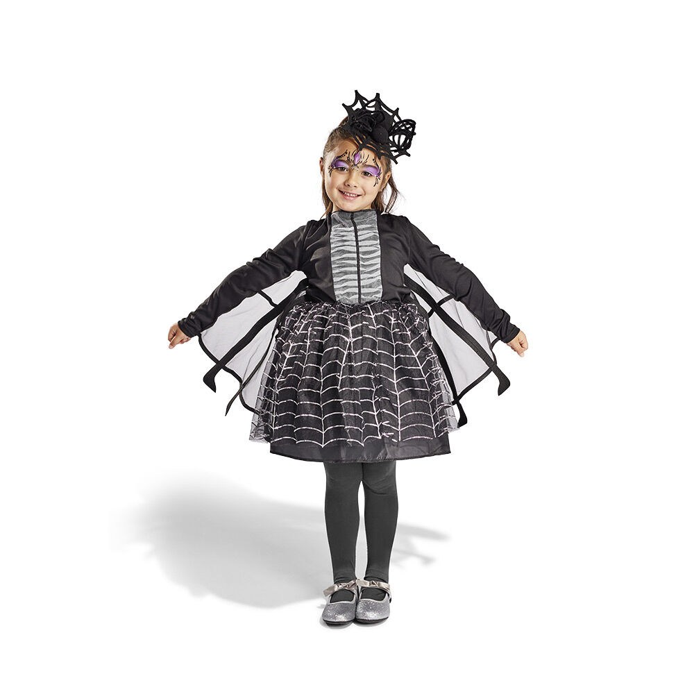 Déguisement enfant Halloween araignée robe noir et blanc 4/6 ans