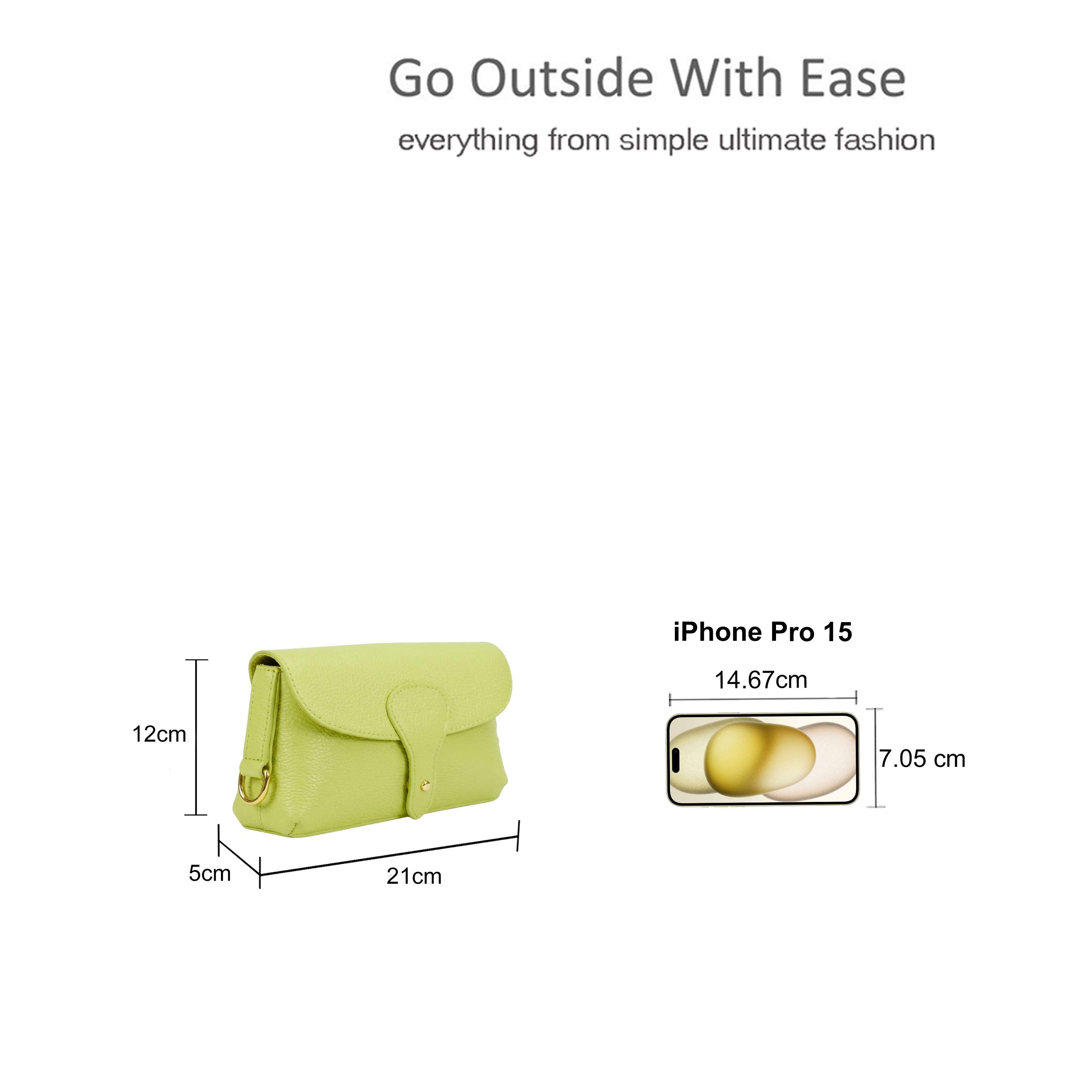 Kitise Magnetic Flap Closure Genuine Italian Leather Crossbody Bag