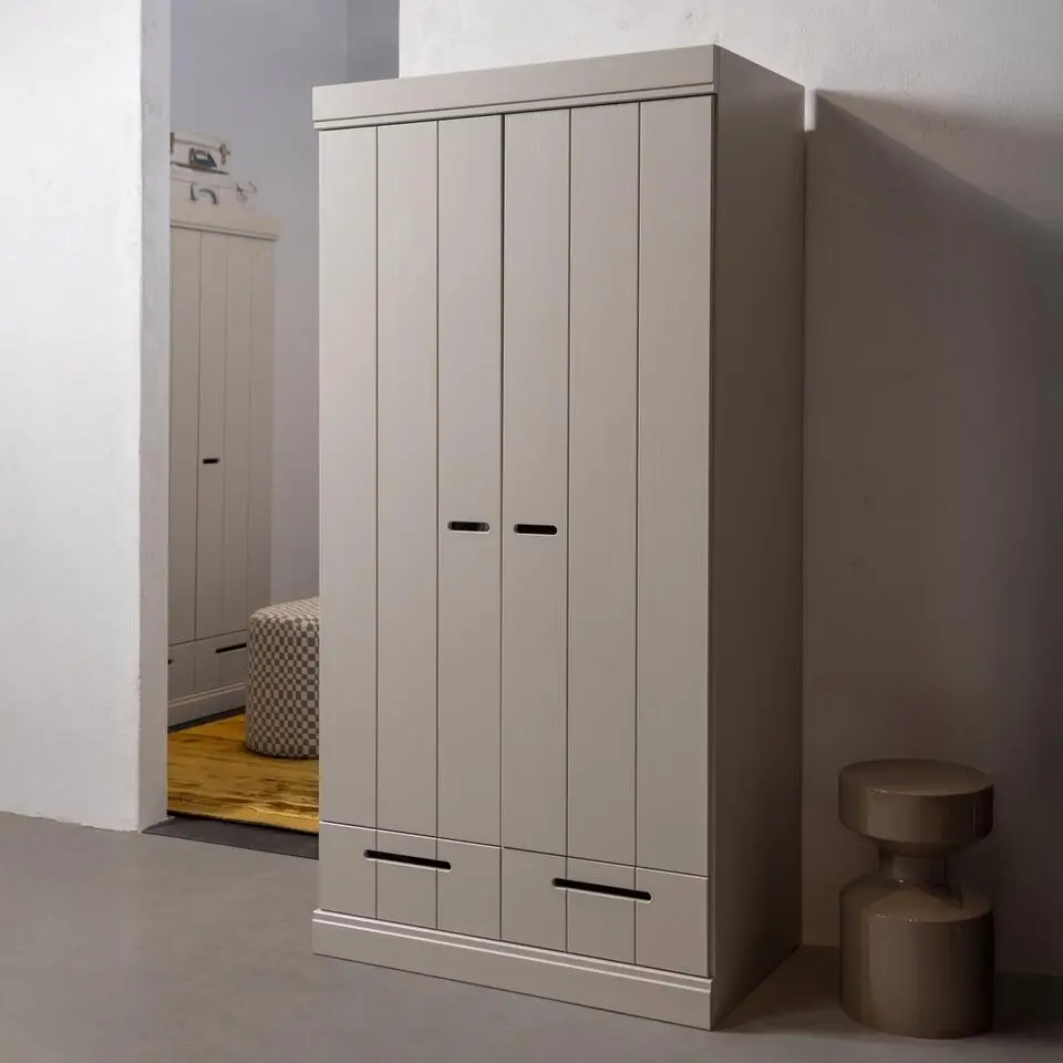 WOOOD Connect Kledingkast 2-Deurs met lade - Grenen - Dust - 195x94x53