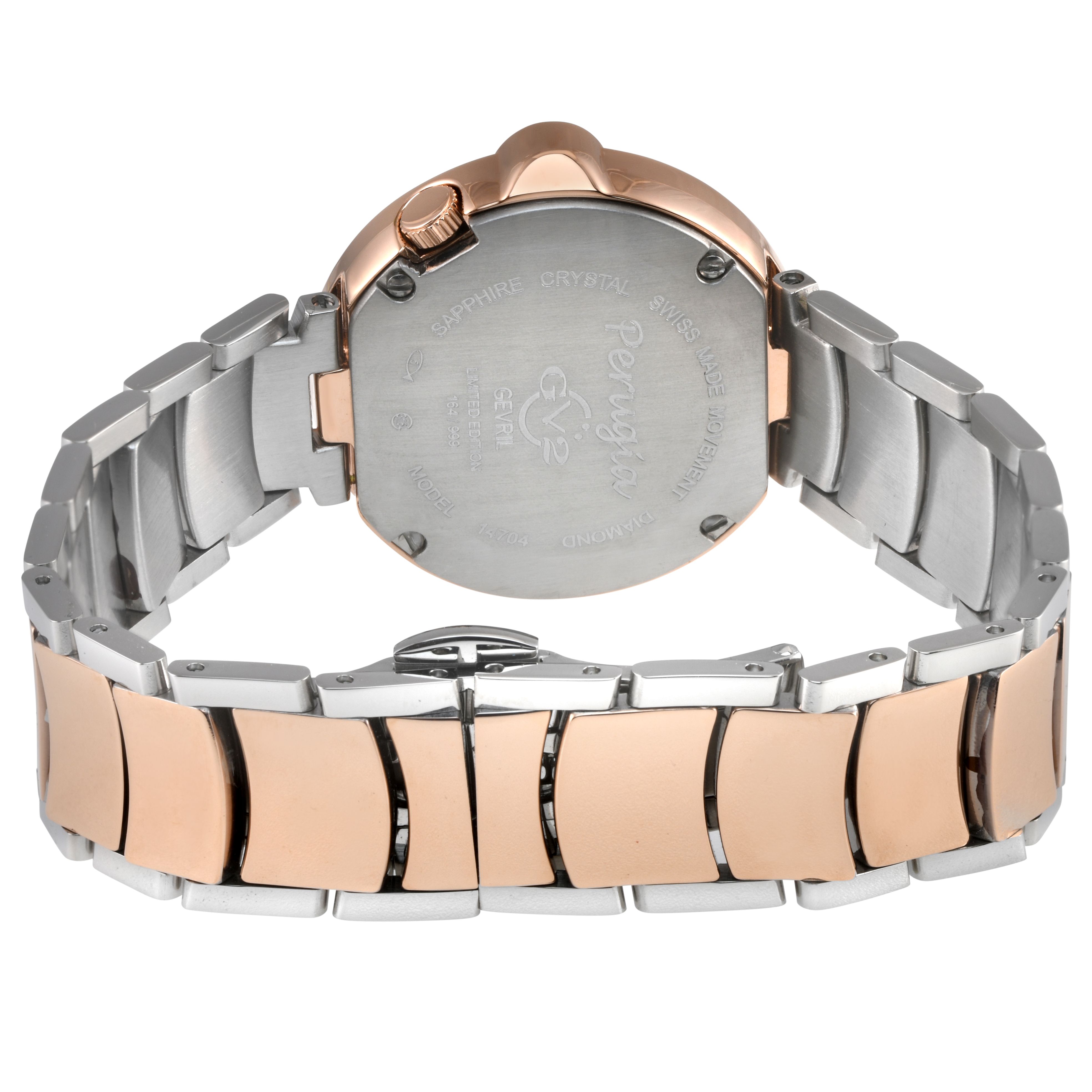 GV2 Perugia Diamond Watch, IPRG Case Two-toned SS/IPRG Bracelet Watch