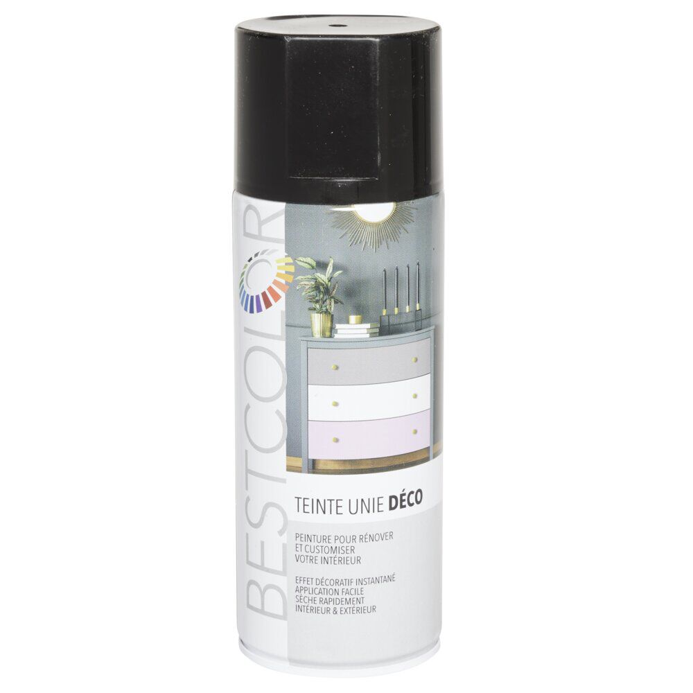 Peinture aérosol noir brillant int/ext 400ml