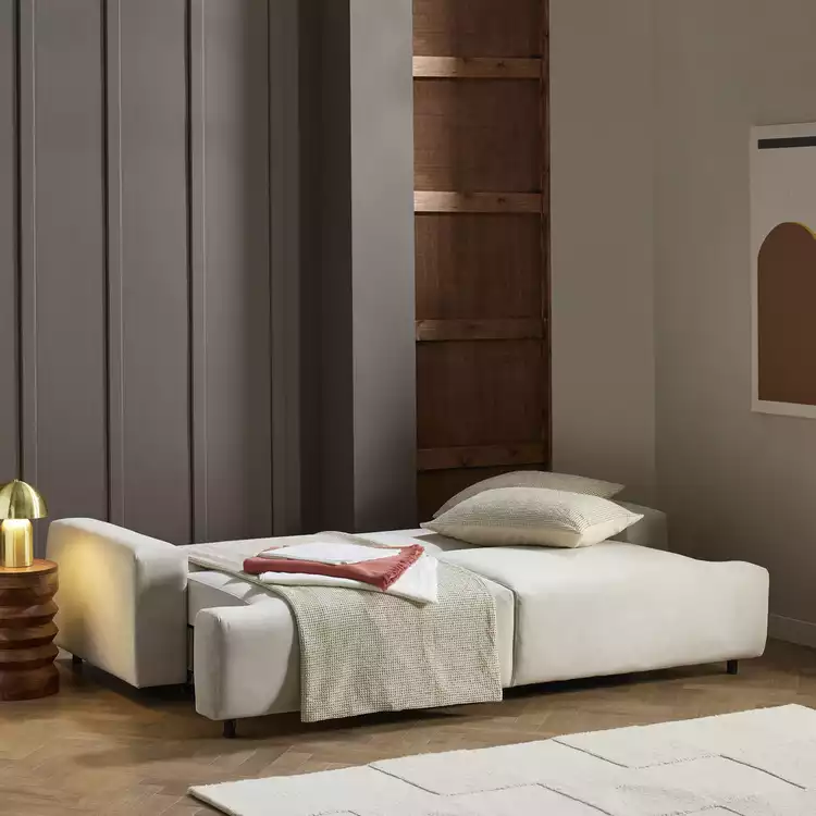 Habitat Julien Fabric 4 Seater Sofa Bed - Natural