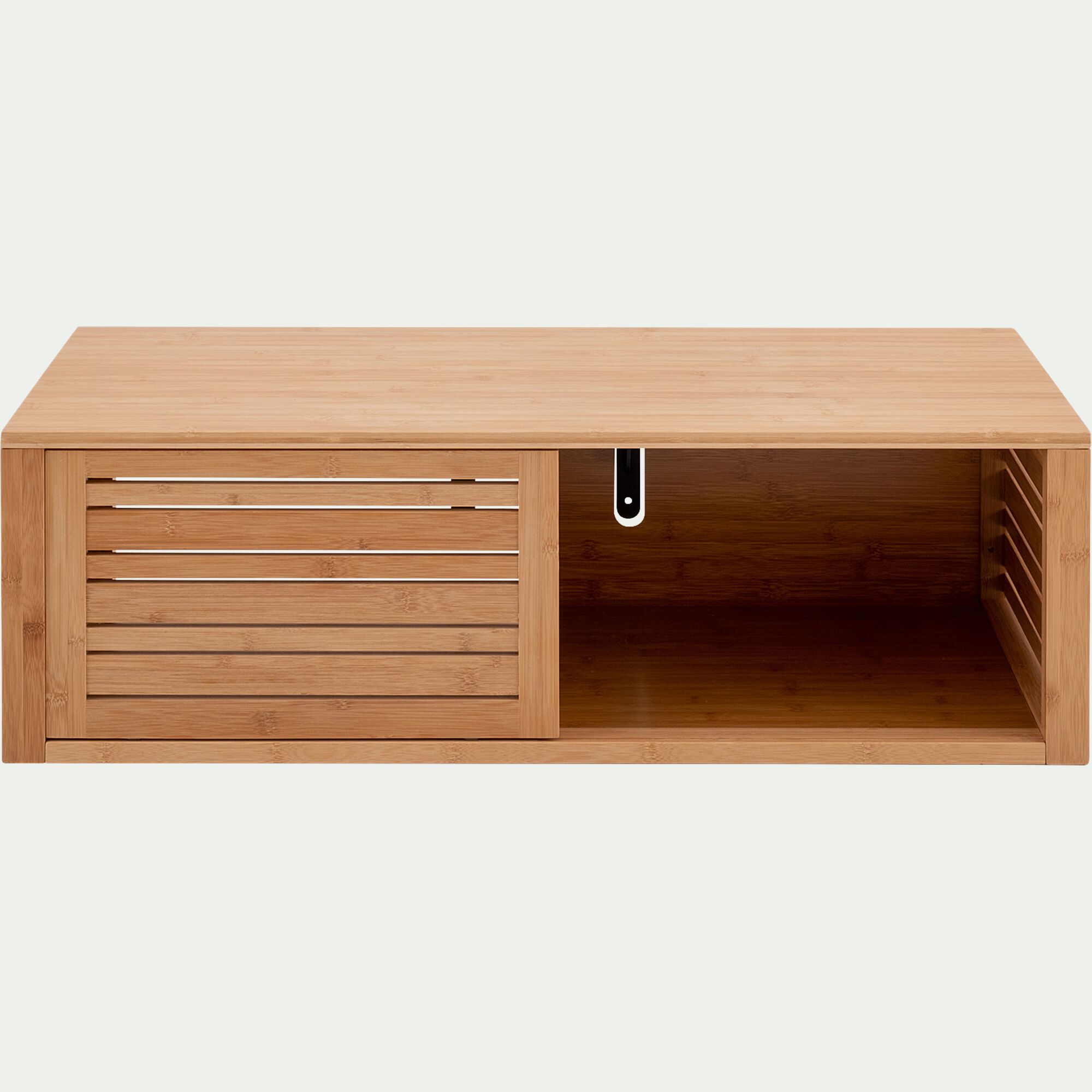 DANONG - Meuble sous vasque murale en bambou L95xl40xH30cm - bois clair