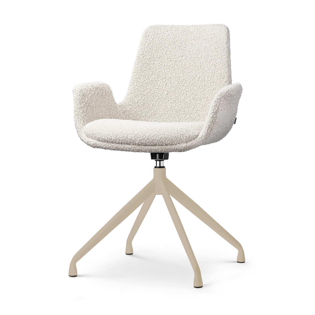 Nolon Nola-Eef draaibare eetkamerstoel bouclé beige beige onderstel