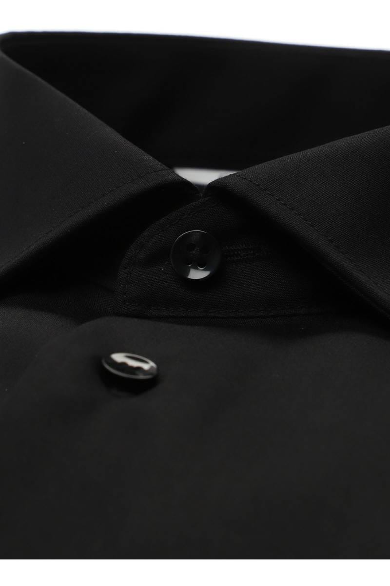 ETERNA Slim Fit Hemd schwarz, Einfarbig