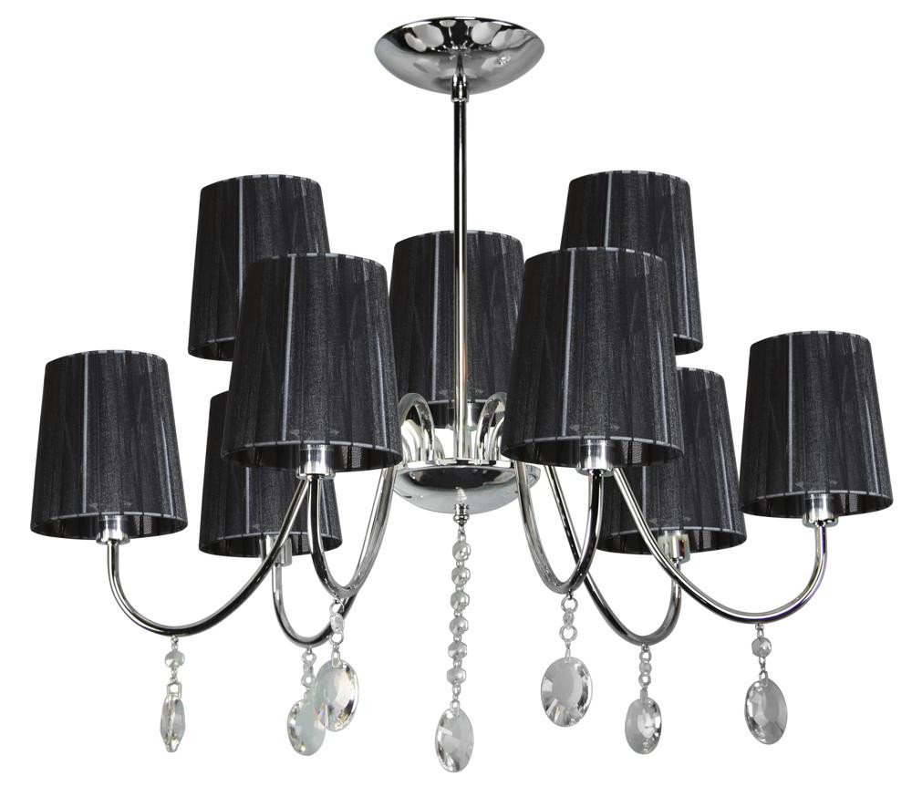Lampa wisząca SORENTO 9x40w e14 chrom abażur czarny