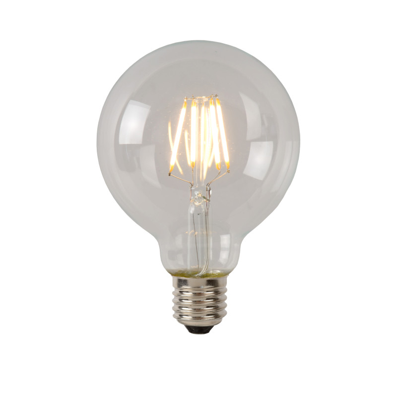 Ampoule LED à filaments transparente E27 G80 blanc chaud 7 W LUCIDE
