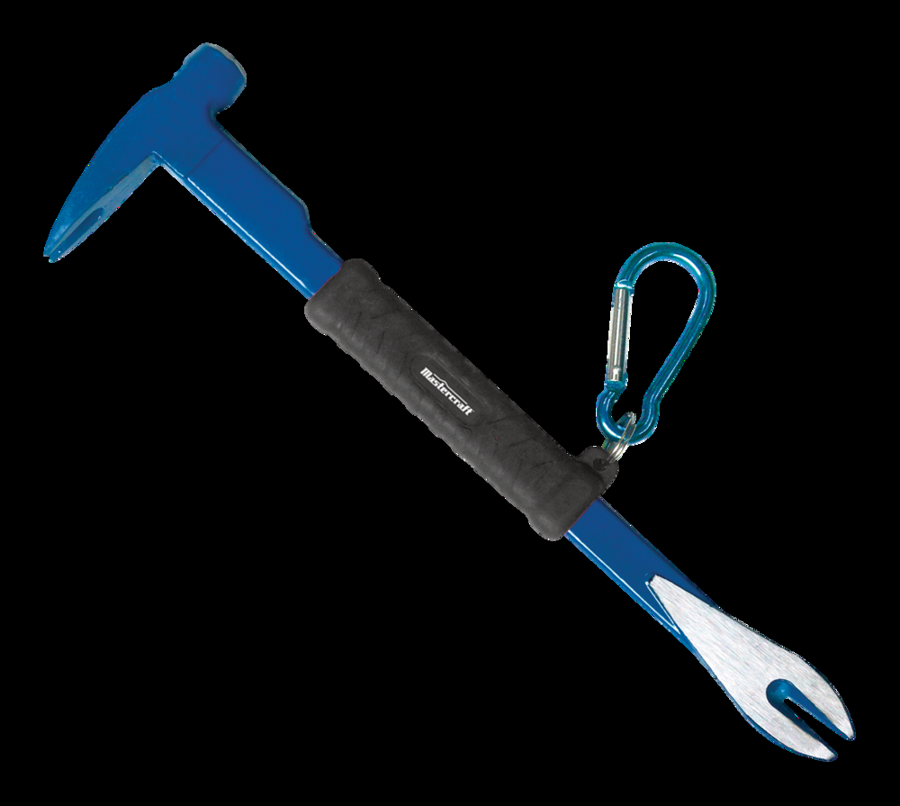Mastercraft Nail Puller Pry Bar and Hammer with Cushion Grip, 12-in