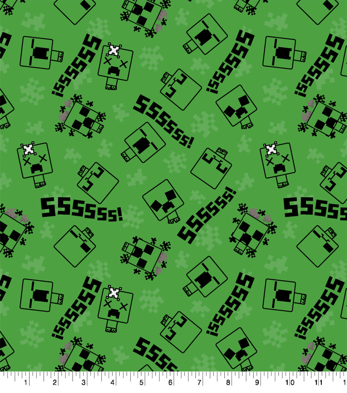 Minecraft Chibi Creeper Cotton Fabric