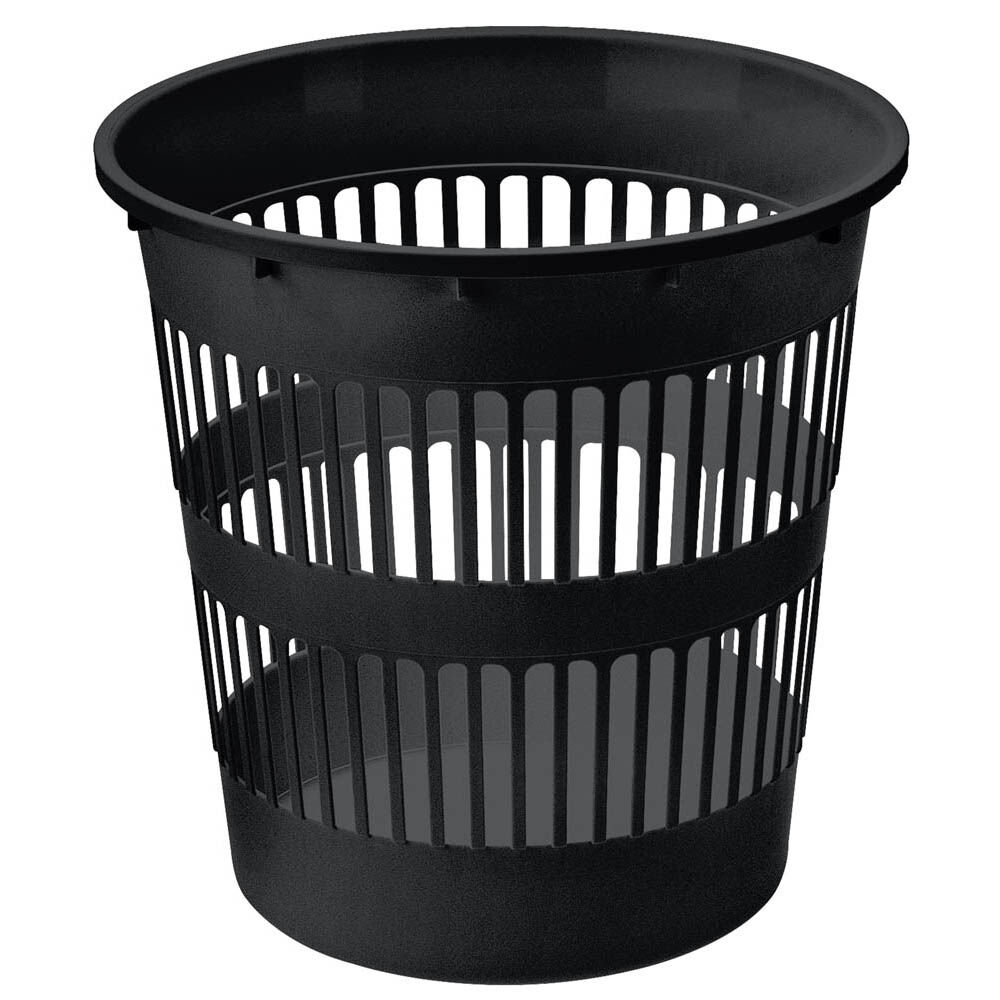 Corbeille à papier ajourée noire 12L